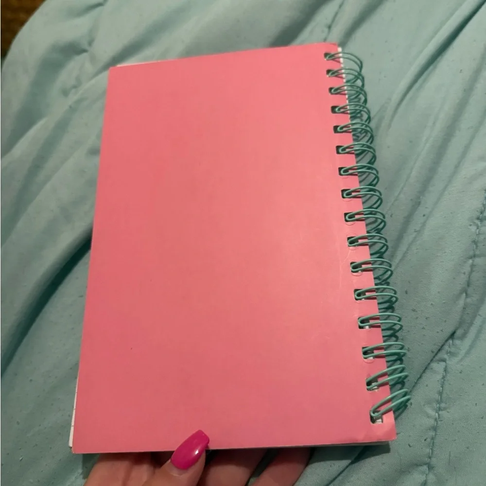Yoobi Pink Star Spiral Notebook with Mint Coil